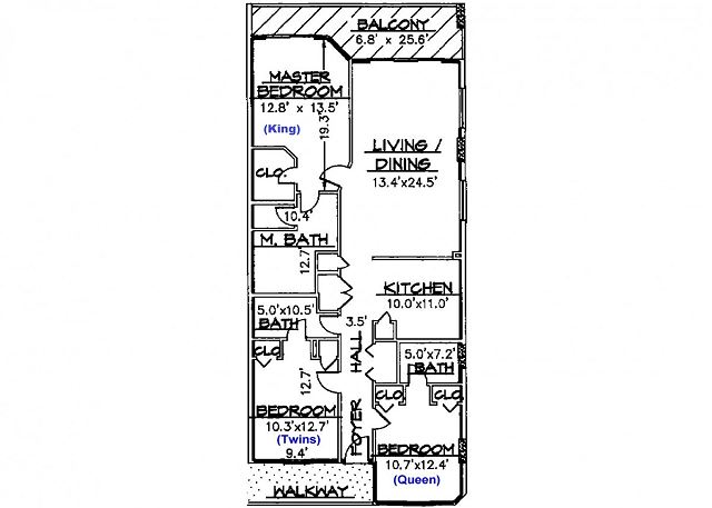 Floor Plan for unit 617.  
