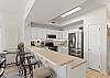 There is comfortable seating at the breakfast bar for that quick snack or beverage. 