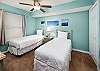 Third Guest bedroom with 2 twin size beds includes direct access to the third bathroom.