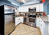 Full service kitchen with stainless steel appliances 