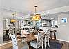Dining for 6 with additional seating at the breakfast bar.