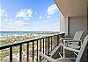 The balcony, which can be accessed from the living room and the master bedroom, is quite large for a 2BR unit - about 30 feet long. It also has seating out here for up to 8 guests!