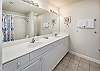 Large master bathroom with two sinks and a whirlpool tub!