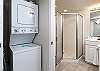 Washer and dryer in the condo including a walk-in shower for your convenience.