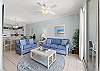 Allowing the condo to sleep a total of 8, the sofa pulls out into a queen-sized sleeper bed