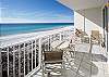 The views from this top floor two bedroom are amazing! The gorgeous beach is right in front of you, enjoy sitting on the patio watching the dolphins.