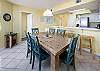Have a great family dinner in this brightly decorated dinning area. 