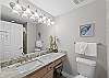 Spacious vanity with large mirror!