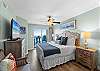 King size bed in the master bedroom -very comfy! Don't forget the amazing view from the 3rd floor balcony!