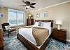 A comfortable king size bed with a superb mattress soft bedding and a great size flat screen TV along with the most amazing views.