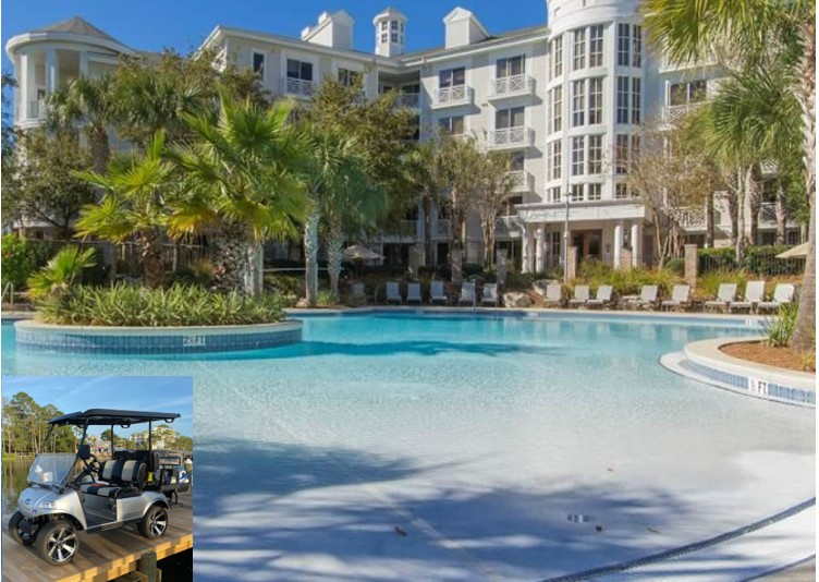 Zero Entry Pool & Golf Cart