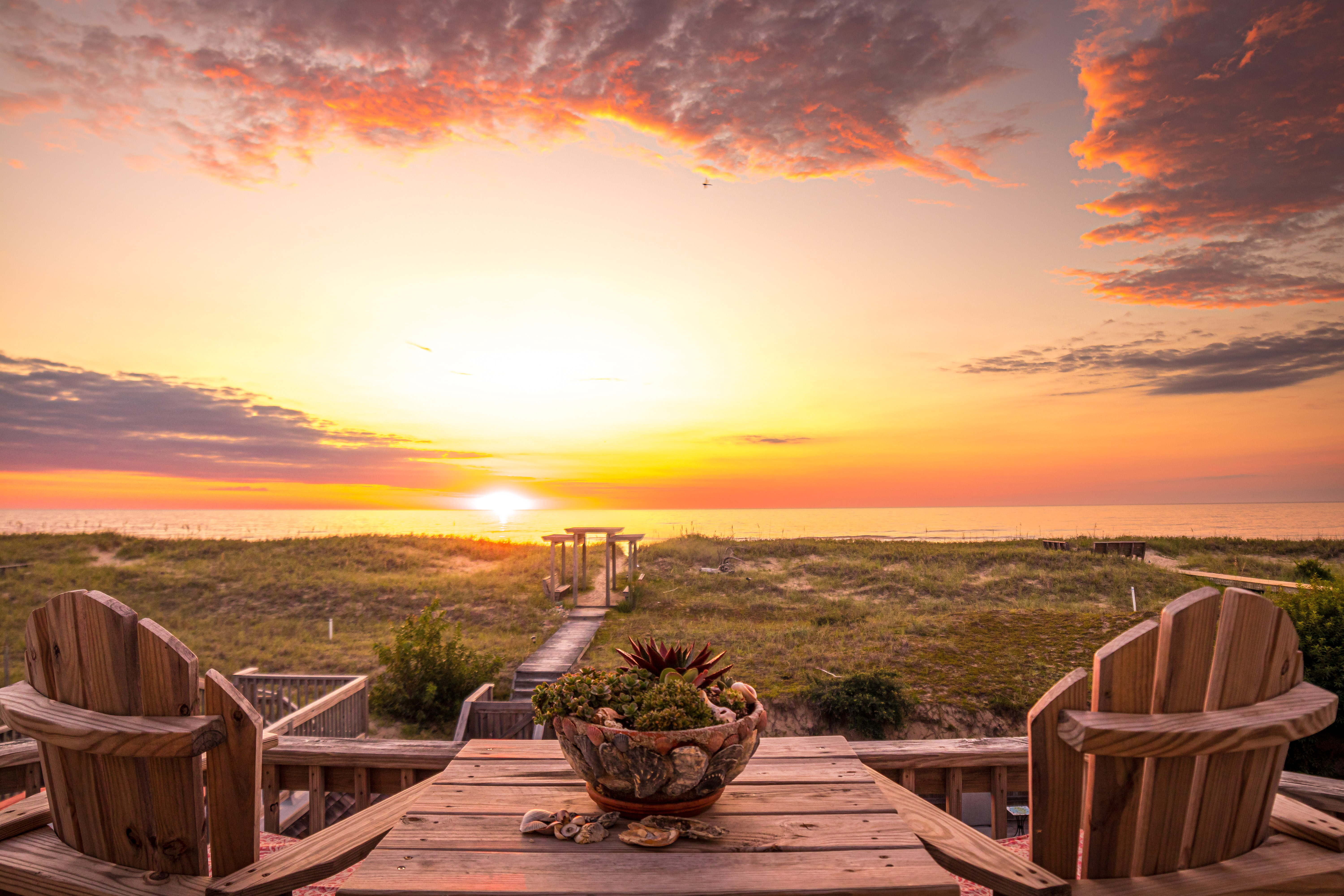 Lovely sunrise at Sands of Time vacation rental, Carova Beach 4x4 Northern Outer Banks NC