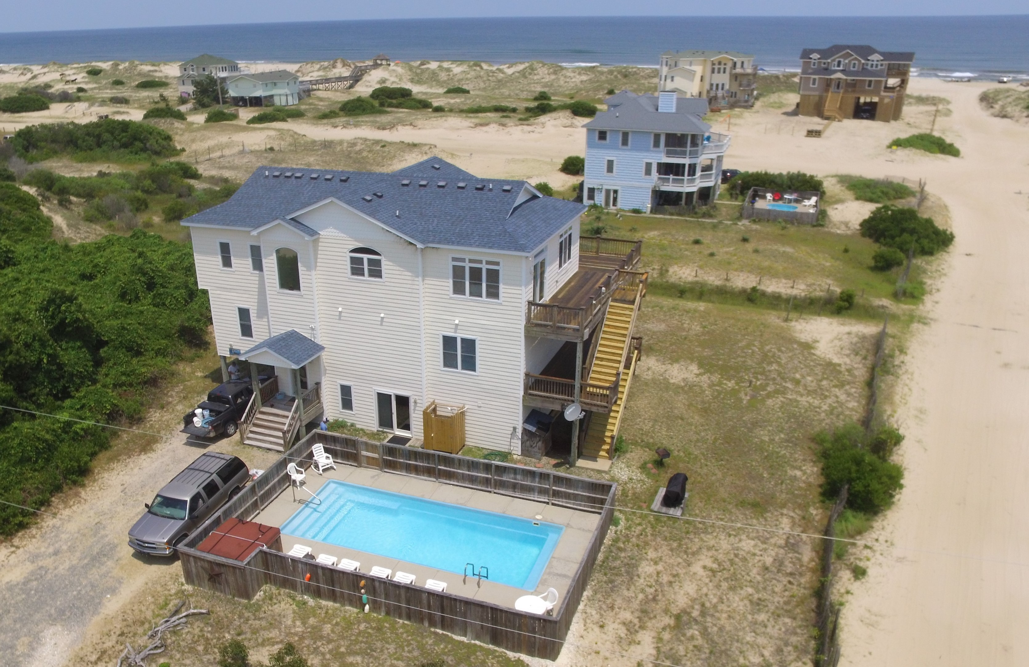 DIRECT beach access at Bikinis and Bellinis vacation rental, Carova Beach 4x4 Northern Outer Banks NC