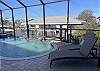 Pool deck just off of the Guest Bedrooom with loungers
