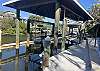 Covered lift for keeping your boat or a rental boat at during your stay. 