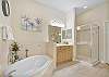 Soaking Tub, separate Shower and dual vanities. 