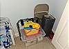 Beach Items and Pack-n-Play are stored in the bedroom closet. 