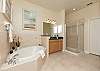 Master Bath with soaking tub and separate shower.