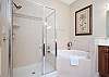 Master Bathroom features shower, separate soaking tub and double vanities. 