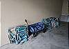 Beach Chairs & Wagon stored in the garage!