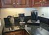 This condo has a Keurig style and a drip coffee pot maker to brew up your morning favorites. 