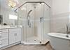 King Master Ensuite with Dual Vanities, Soaking Tub, and Separate Shower.
