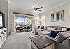 Plenty of natural Light from the sliding glass doors and windows. 
