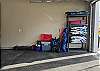 Beach chairs, umbrella, wagon and more stored in the garage! 