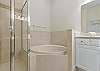 Primary ensuite features double vanities, soaking tub and separate shower!