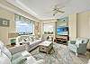 Watch your favorite movies or the waves from the living room. 