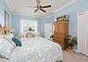King Master Suite with picturesque window with a view of the Atlantic.  