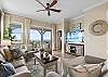 Head out the sliding glass doors to enjoy the balcony!
