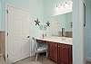 Master Bathroom features double vanities, shower and separate soaking tub.