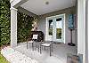Backyard Patio with Grill and Outdoor Shower to rinse away the beach sand. 