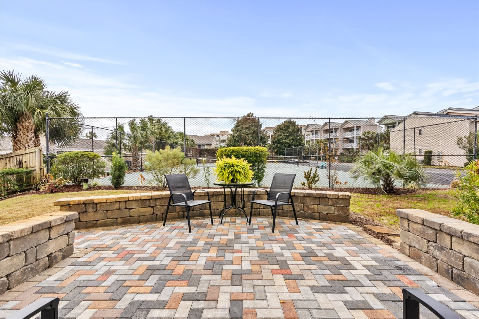 Private Patio Overlooking Tennis Court