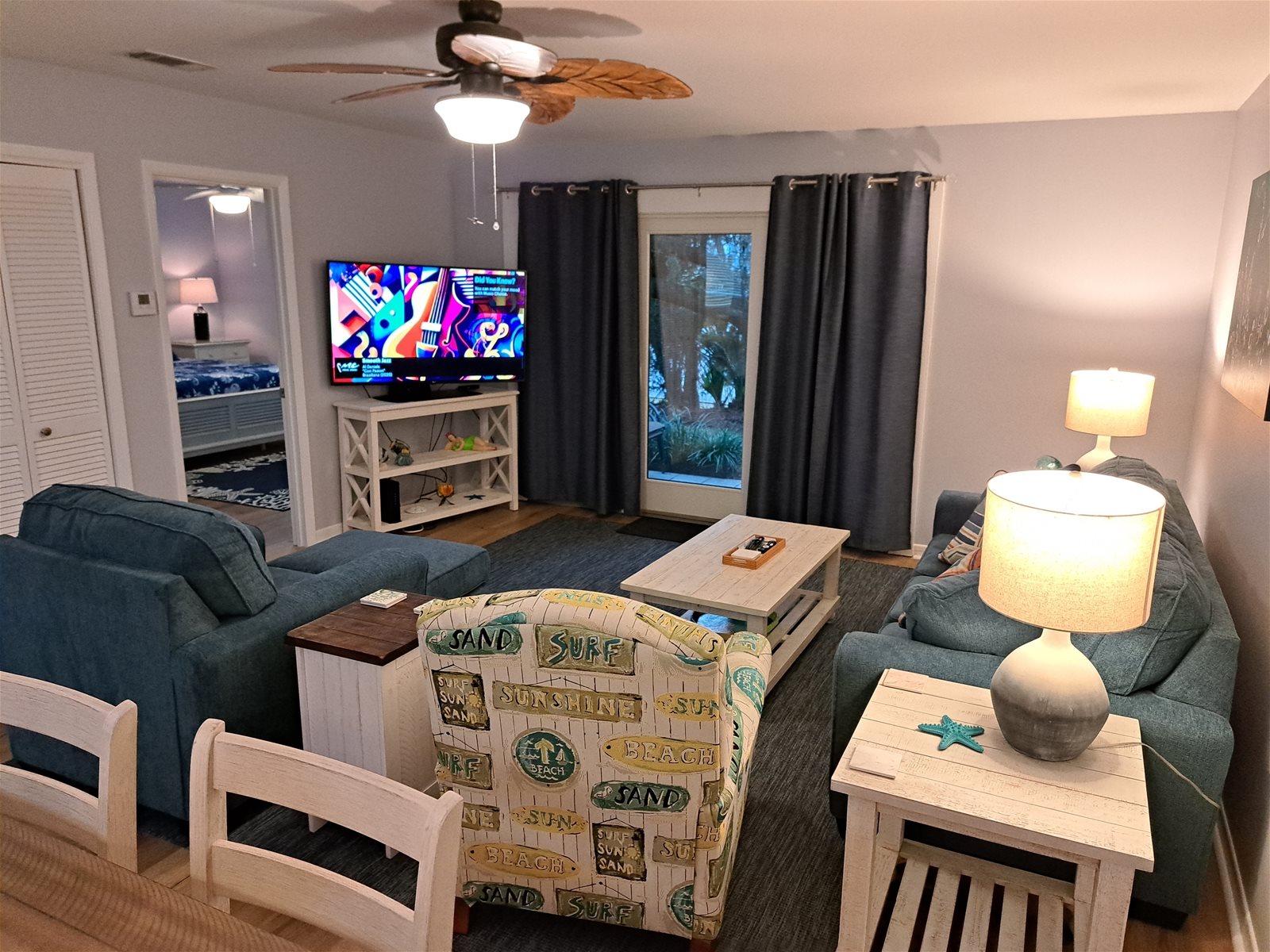 Seascape 1101 Den with Slider to Private Back Porch