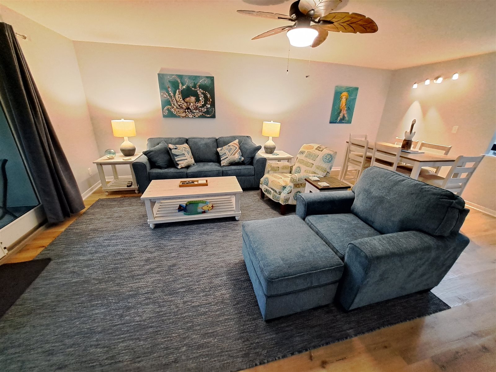 Den with Sliding Doors to Private Back Porch