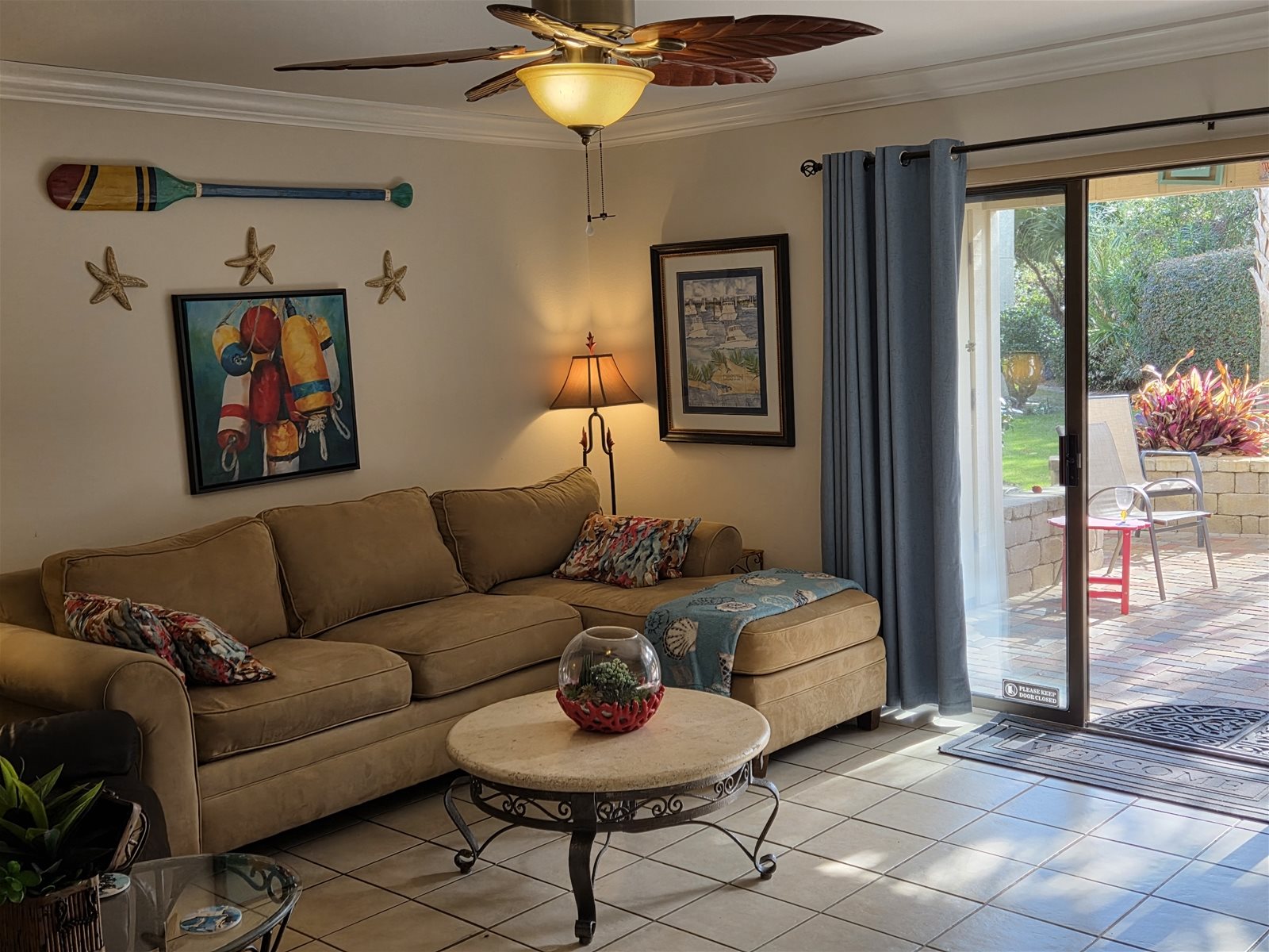 Den with Slider out to Private Patio