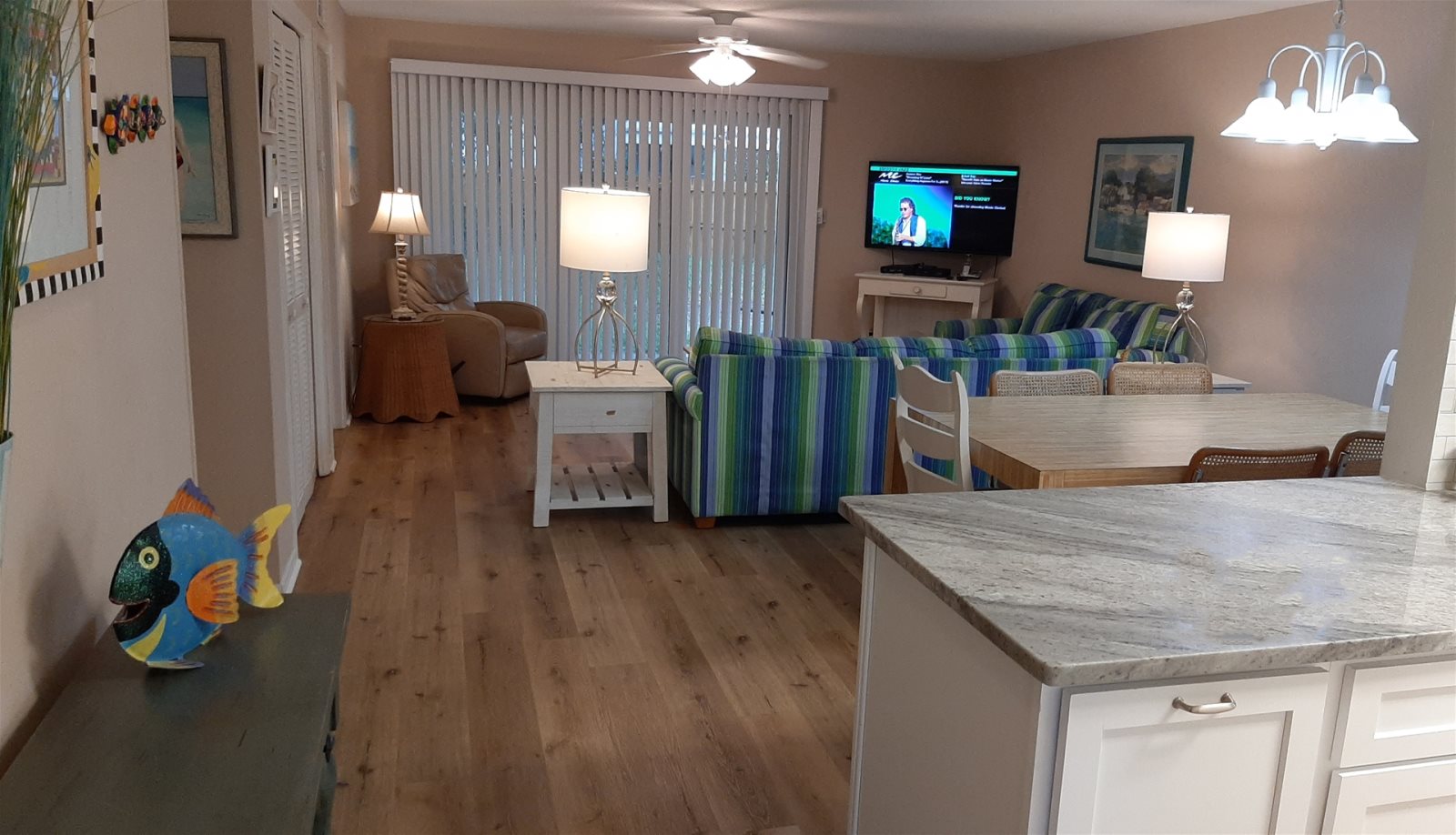 Den with Sliding Door to Back Porch