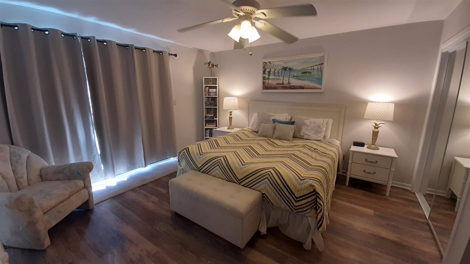 Master Bedroom King Bed with Slider to Porch
