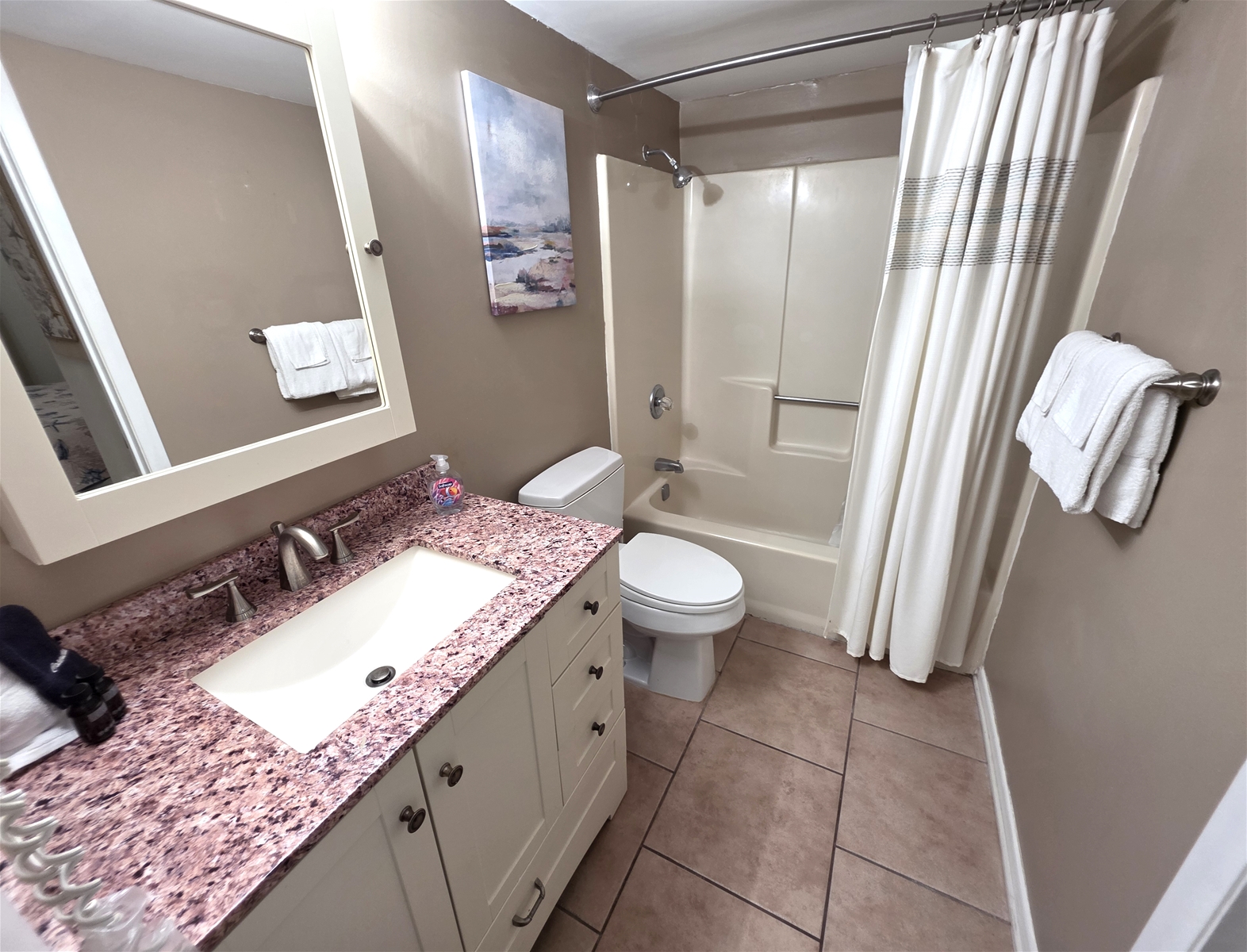 Bathroom with door to bedroom