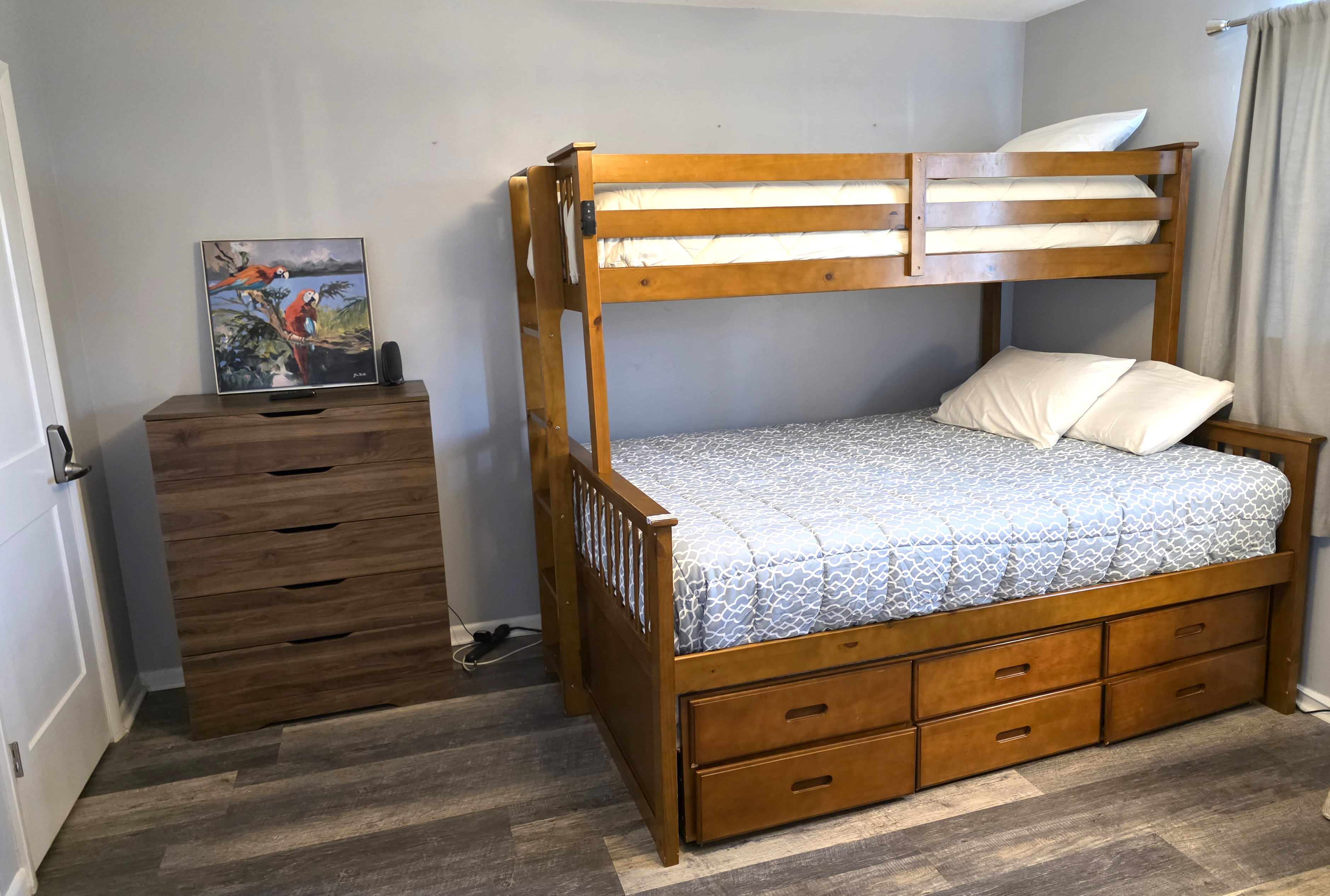 Guest Bedroom Queen Bunk with Trundle