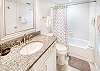 The second bathroom makes getting ready a lot easier for everyone! Access the bathroom from the hallway or from the privacy of the guest bedroom.