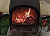 the woodstove inside the tipi provides plenty of heat