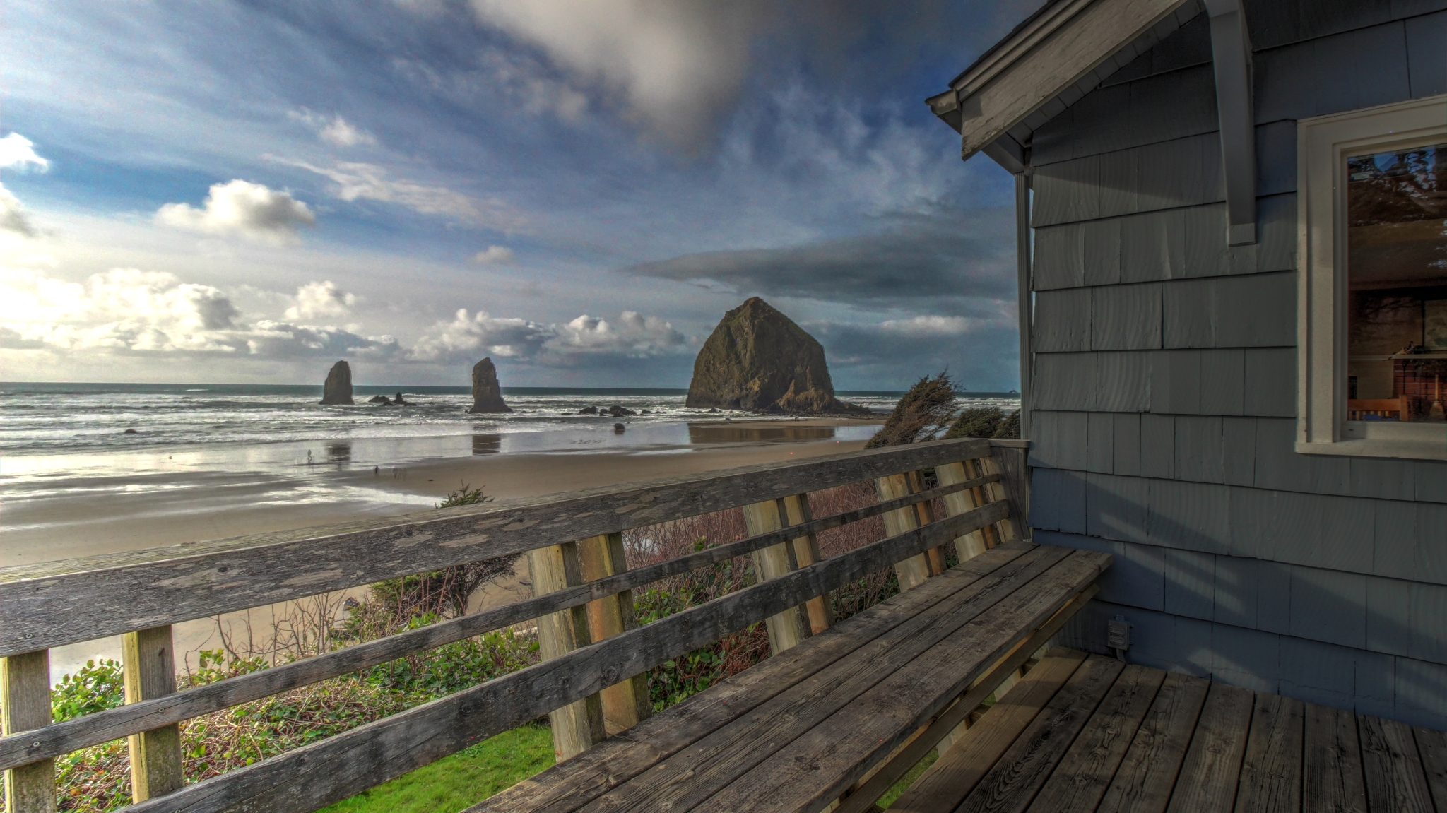 Neilson’s View of Haystack Rock and Ocean From Deck
