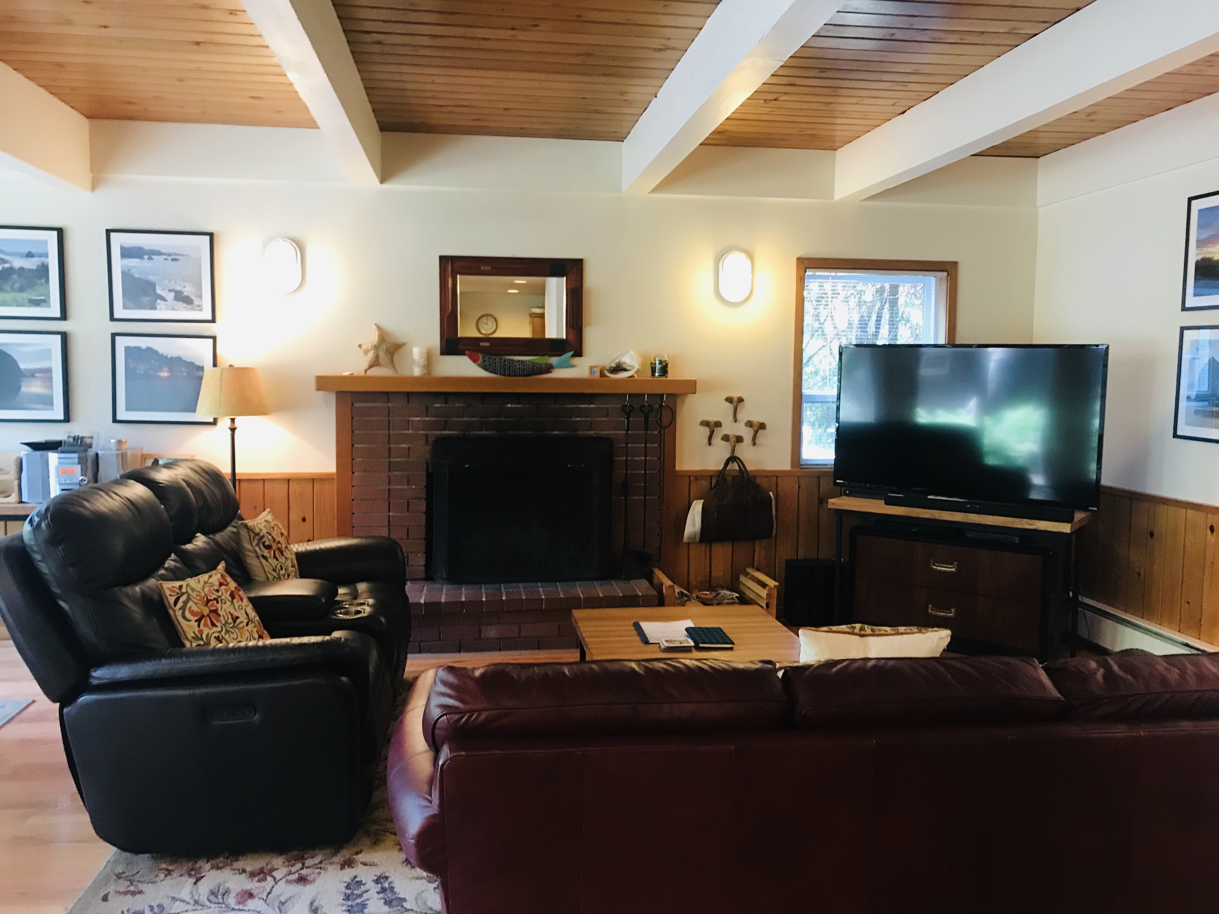 Sea Pines Living Area With Wood Burning Fireplace