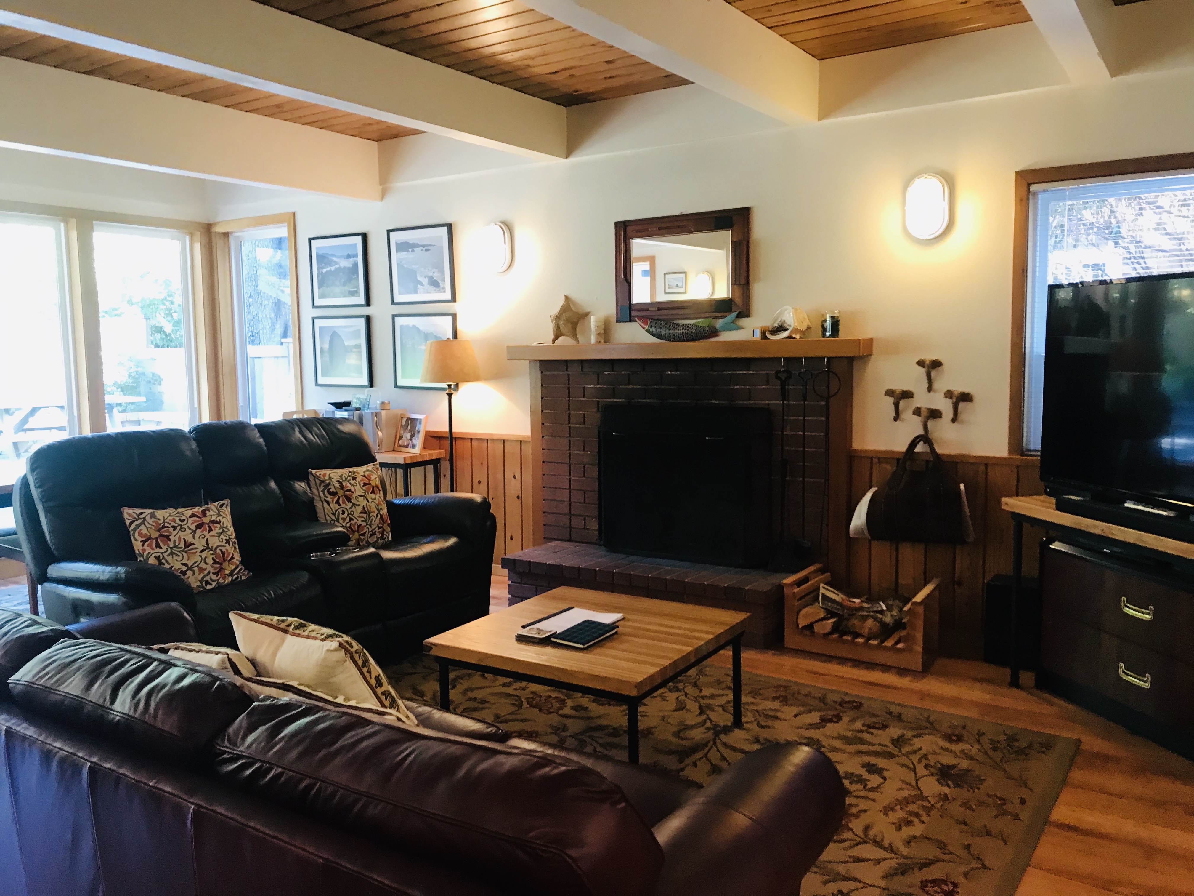 Sea Pines Living Area With Wood Burning Fireplace