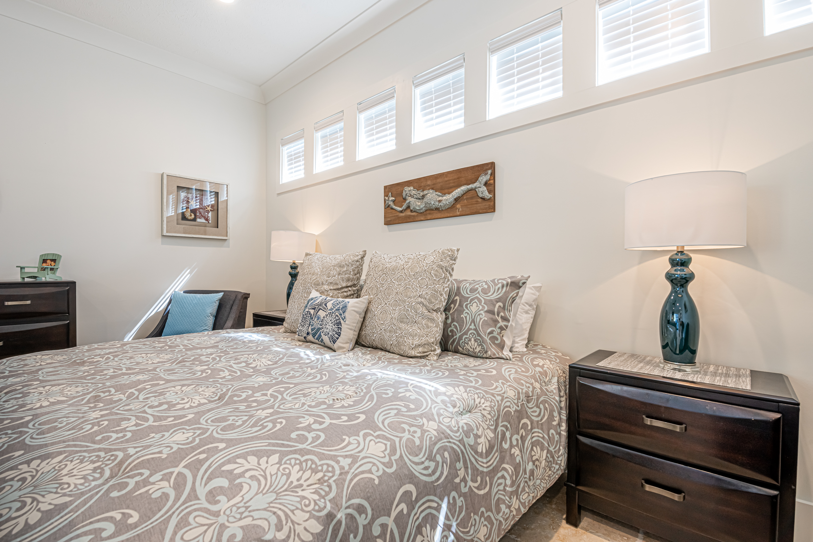 Primary bedroom with king bed