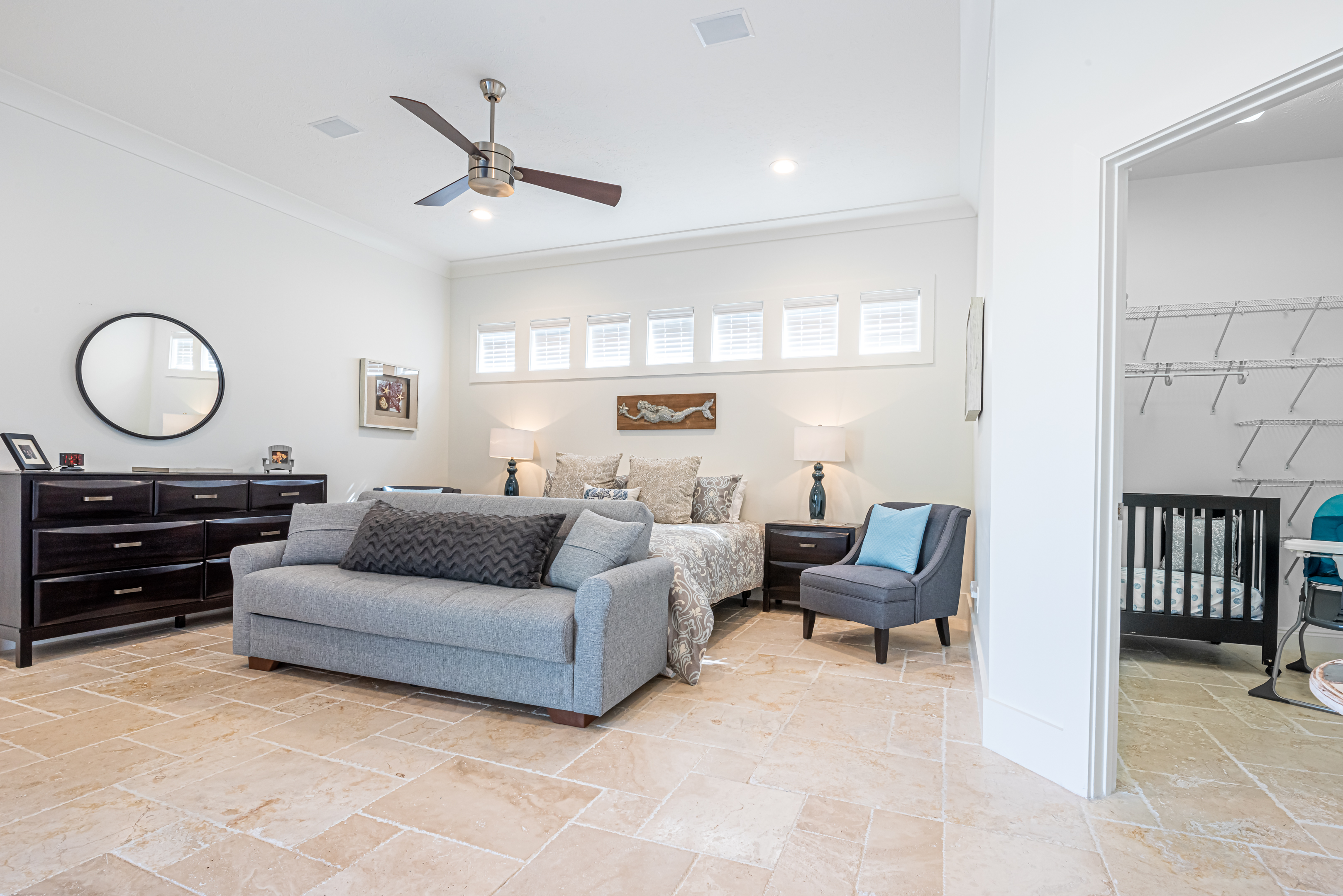 Primary bedroom with extra seating