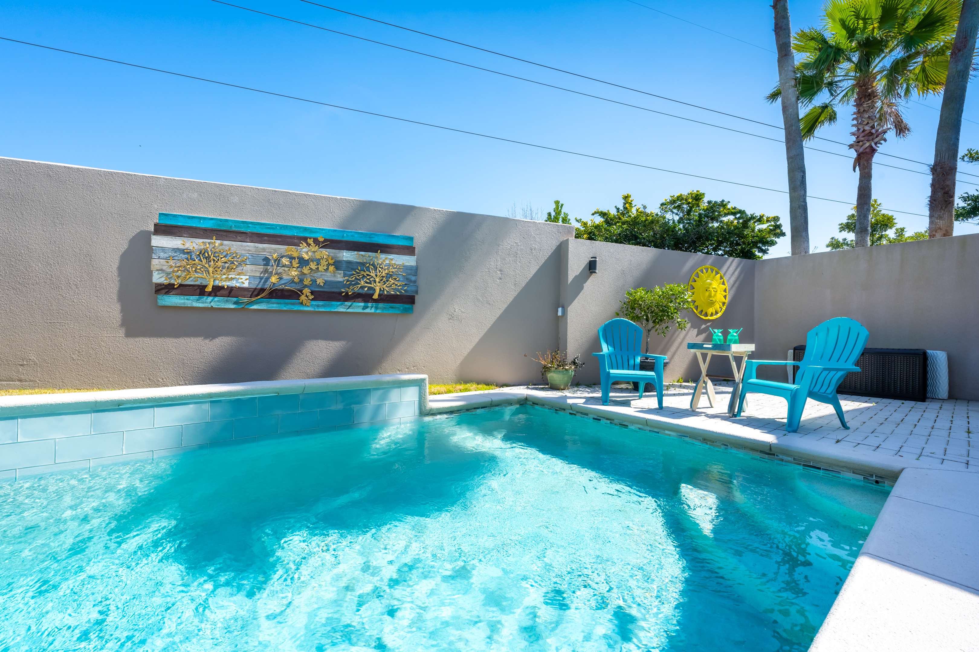 Private pool and secure fence